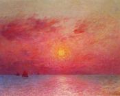 费迪南德 卢瓦扬 : Sailboats at Sea, Evening